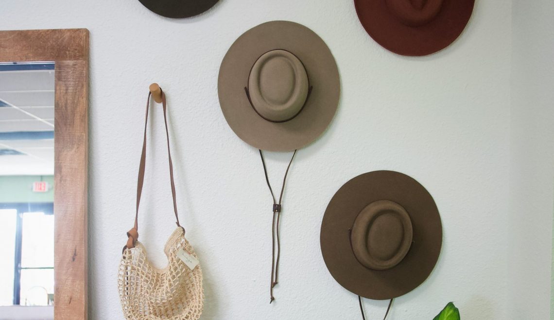 Hats on a wall