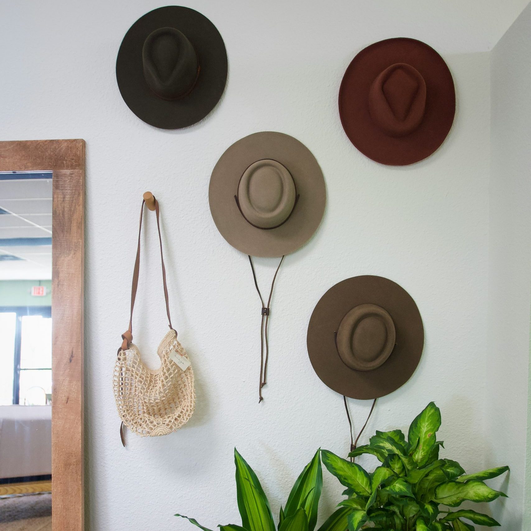Hats on a wall